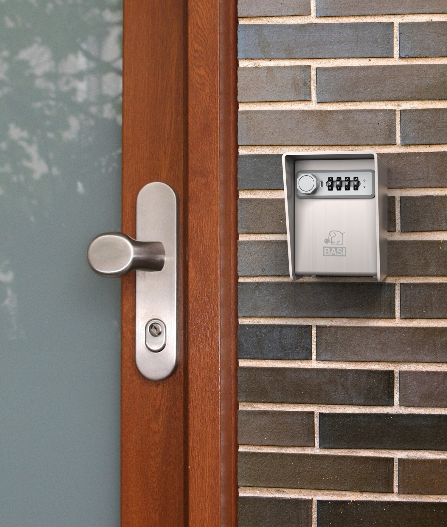 BASI SSZ 400 Schlüsselsafe mit Zahlenschloss 2 Schlüsselhaken Edelstahl 2101-0020