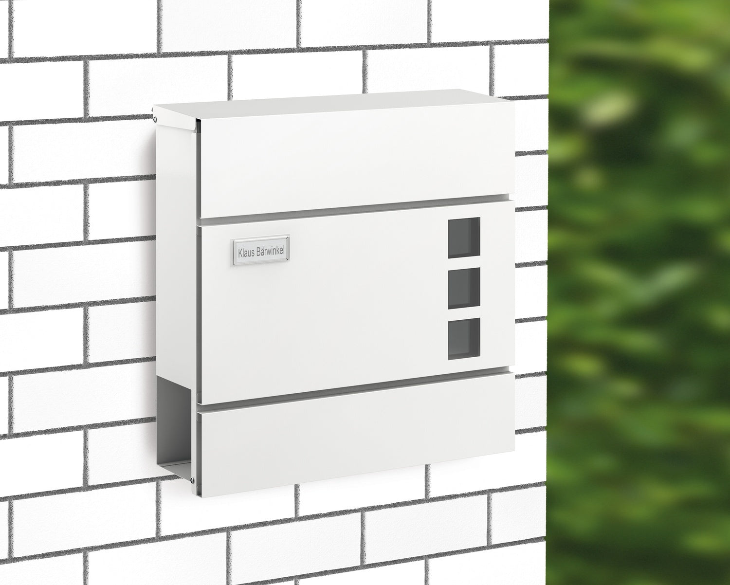 BASI 2170-0904 BK 380M Briefkasten Stahl Weiß Matt mit Softclose Dämpfer