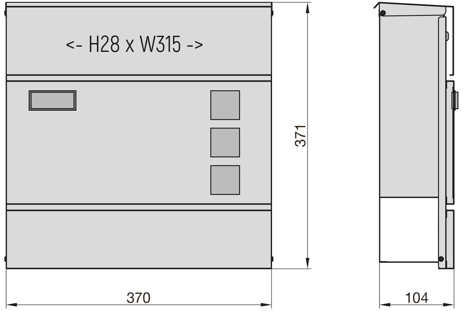 BASI 2170-0904 BK 380M Briefkasten Stahl Weiß Matt mit Softclose Dämpfer