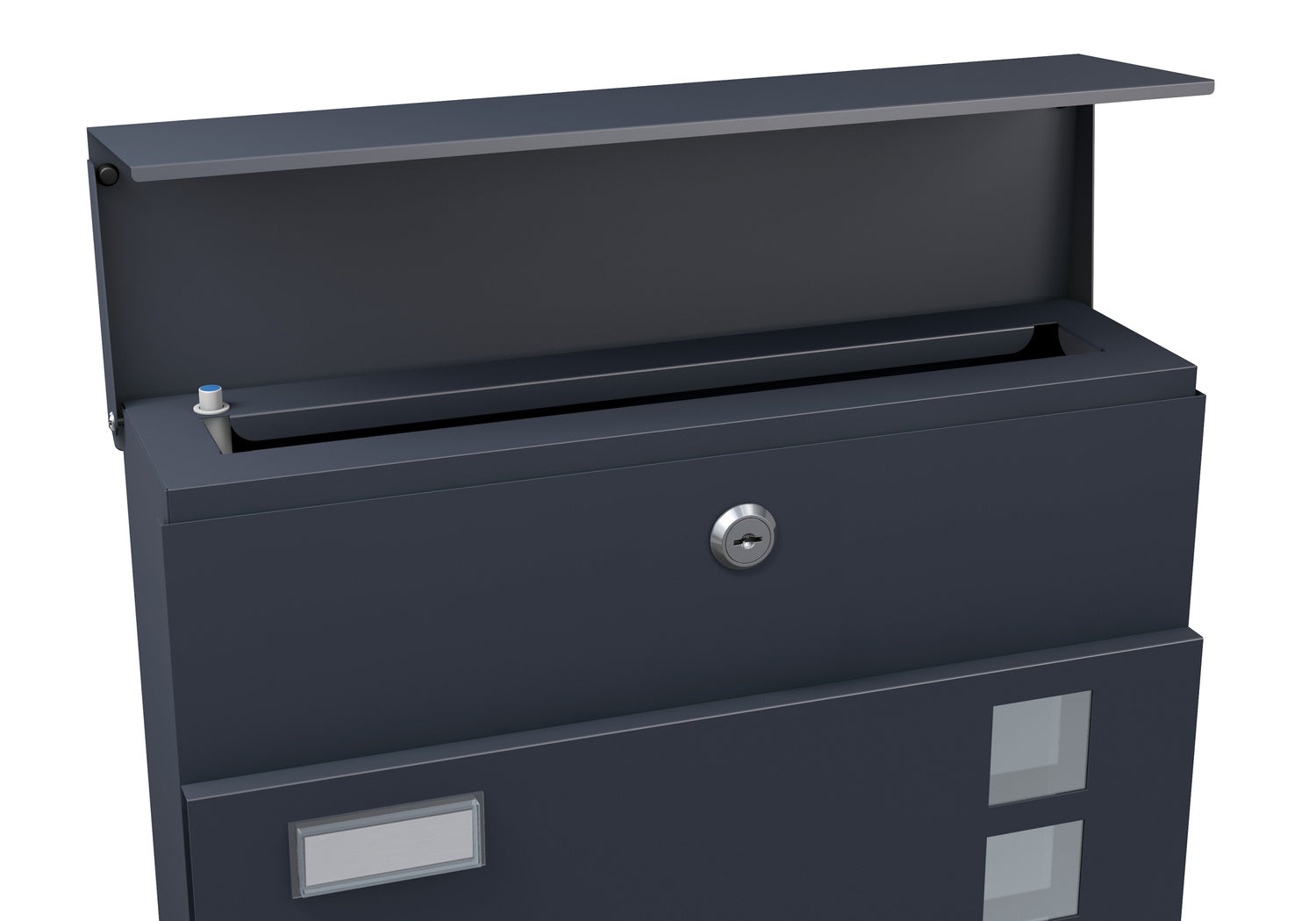 BASI 2170-0905 BK 380M Briefkasten Stahl Anthrazit Matt mit Softclose Dämpfer