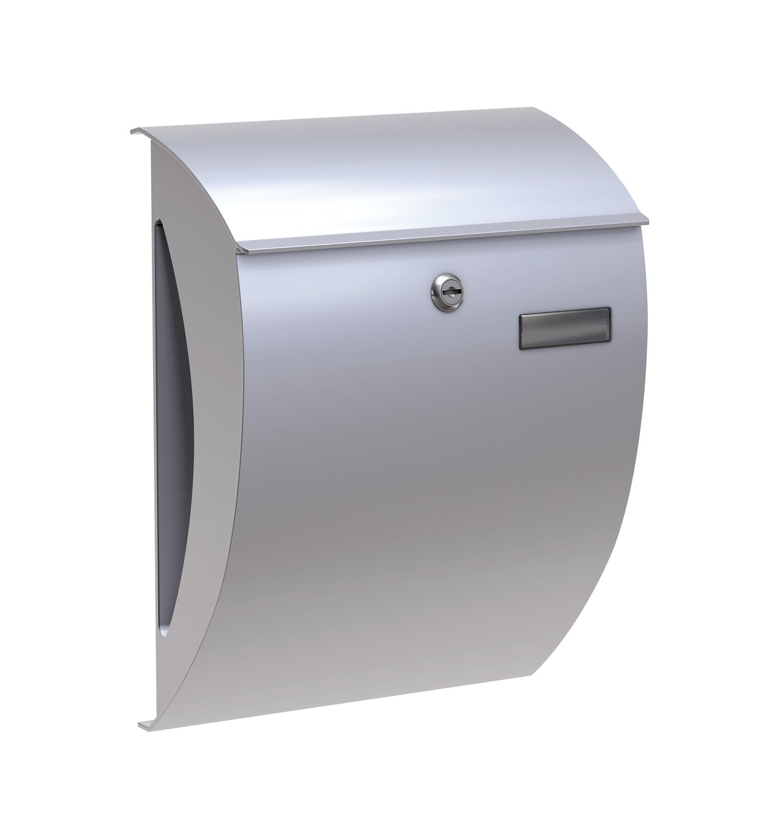 BASI 2170-2001 BK 2000 Briefkasten Stahl Silber Namensschild Zeitungsfach 310 x 405 x 158mm