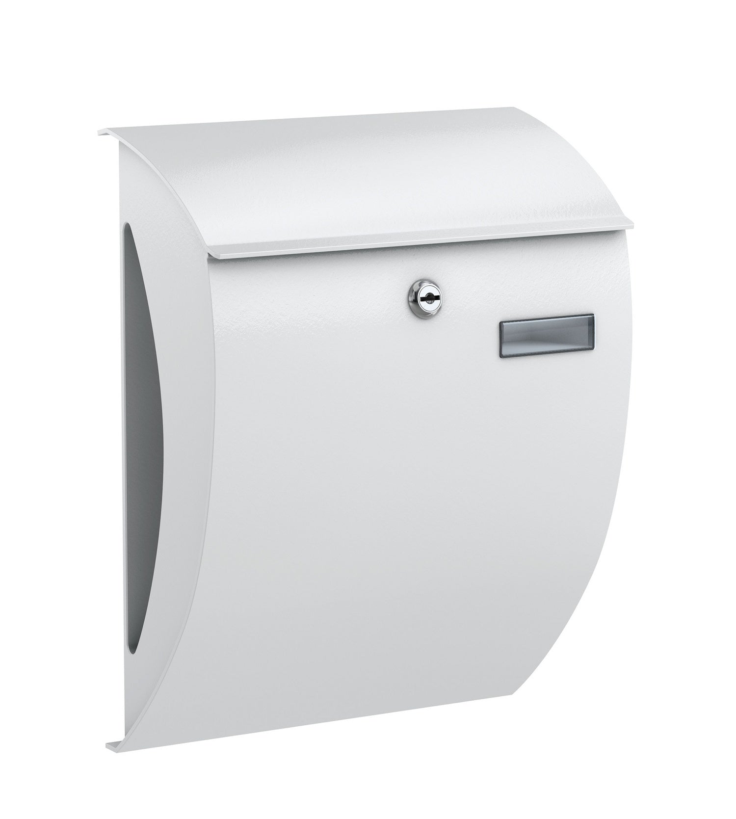 BASI 2170-2002 BK 2000 Briefkasten Stahl Weiss Namensschild Zeitungsfach 310 x 405 x 158mm