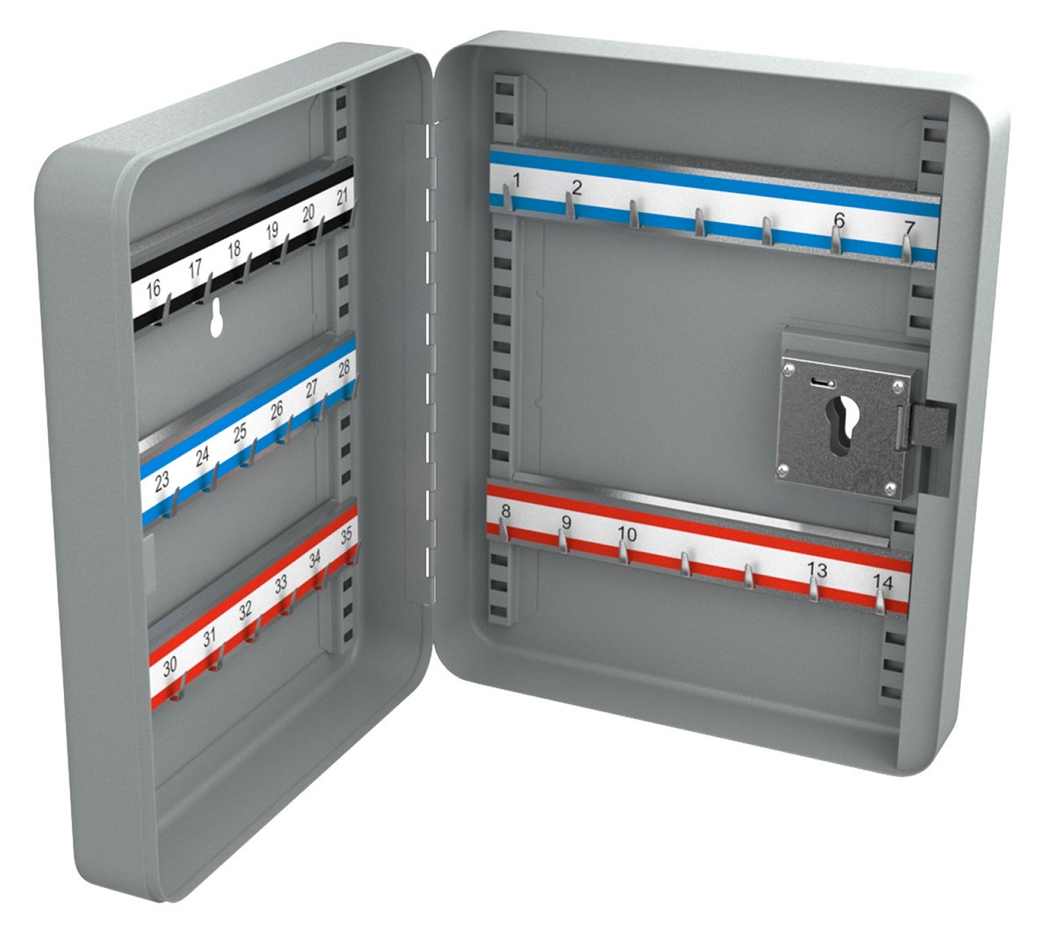 BASI 2171-0045 Schlüsselschrank SK 100 PZ mit 35 Haken Schlüsseltresor Schlüsselsafe