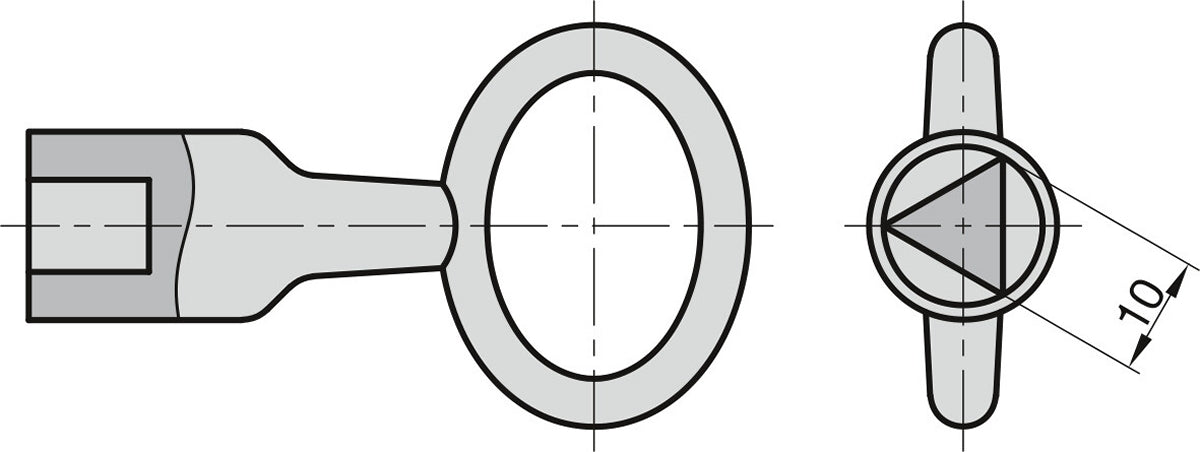 BASI 301D-10 Dornschlüssel Bautenschlüssel Innendreikant 10mm Bauschlüssel