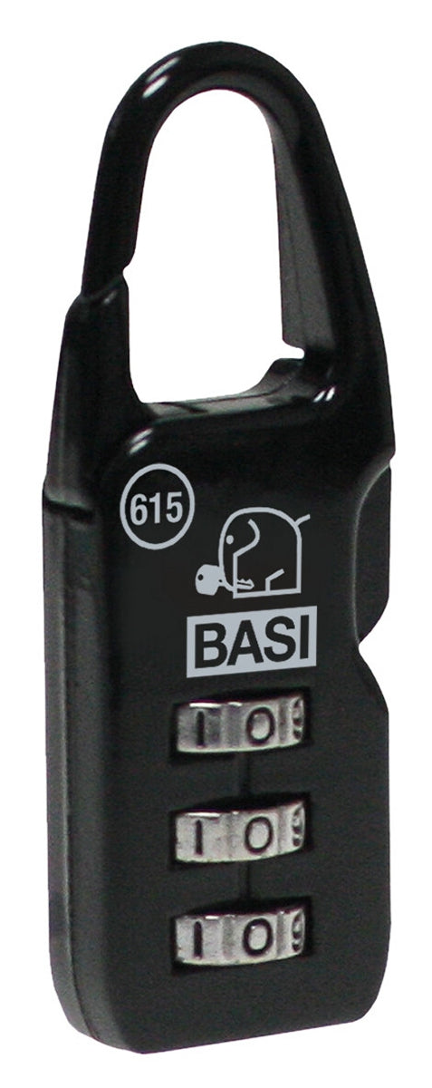 Basi 6100-0115 Kofferschloss KS 615 mit einstellbarer Zahlenkombination Schwarz