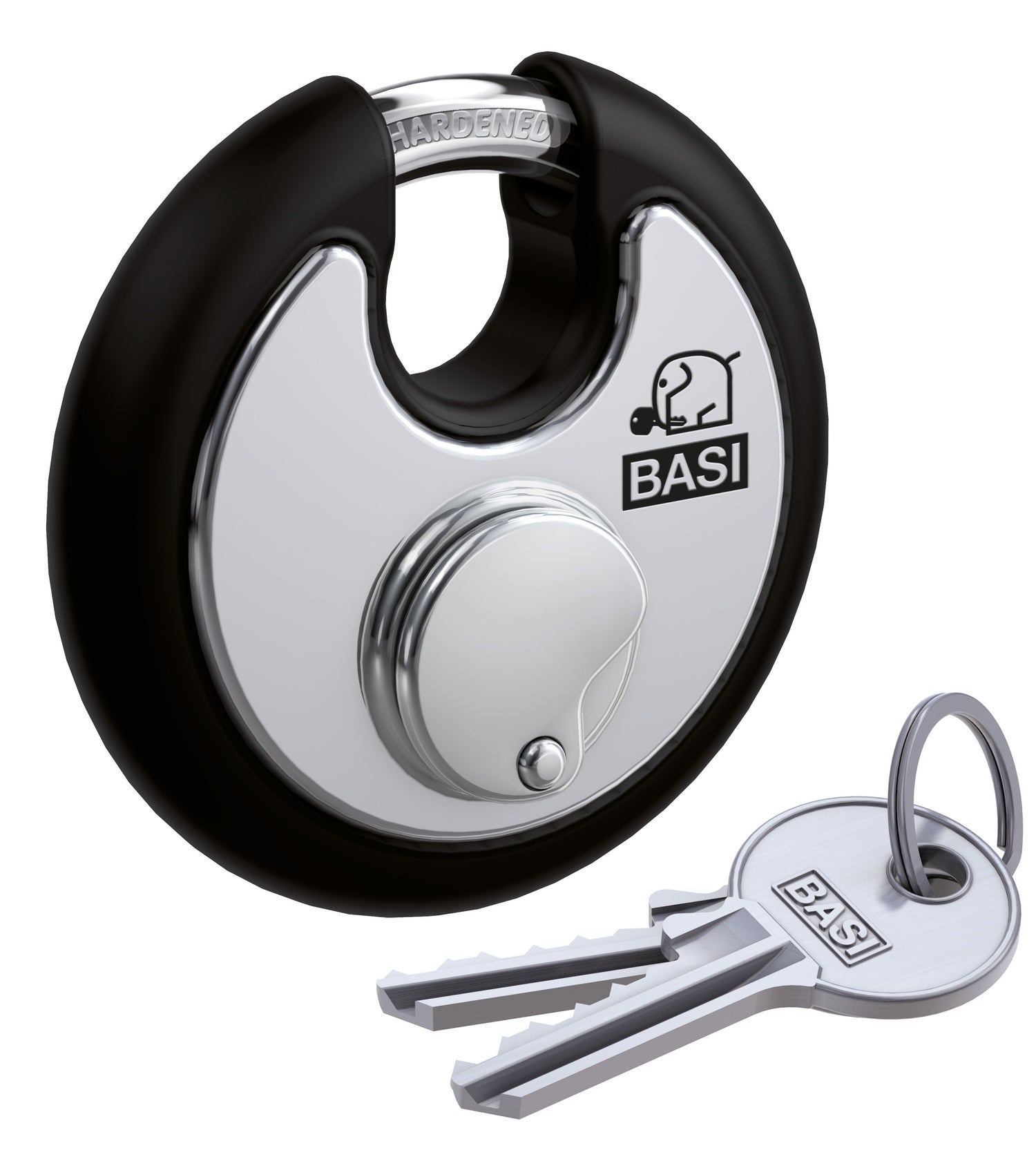 BASI 6100-7020 Rundbügel Vorhängeschloss RVS 610W wetterbeständig Ø70mm