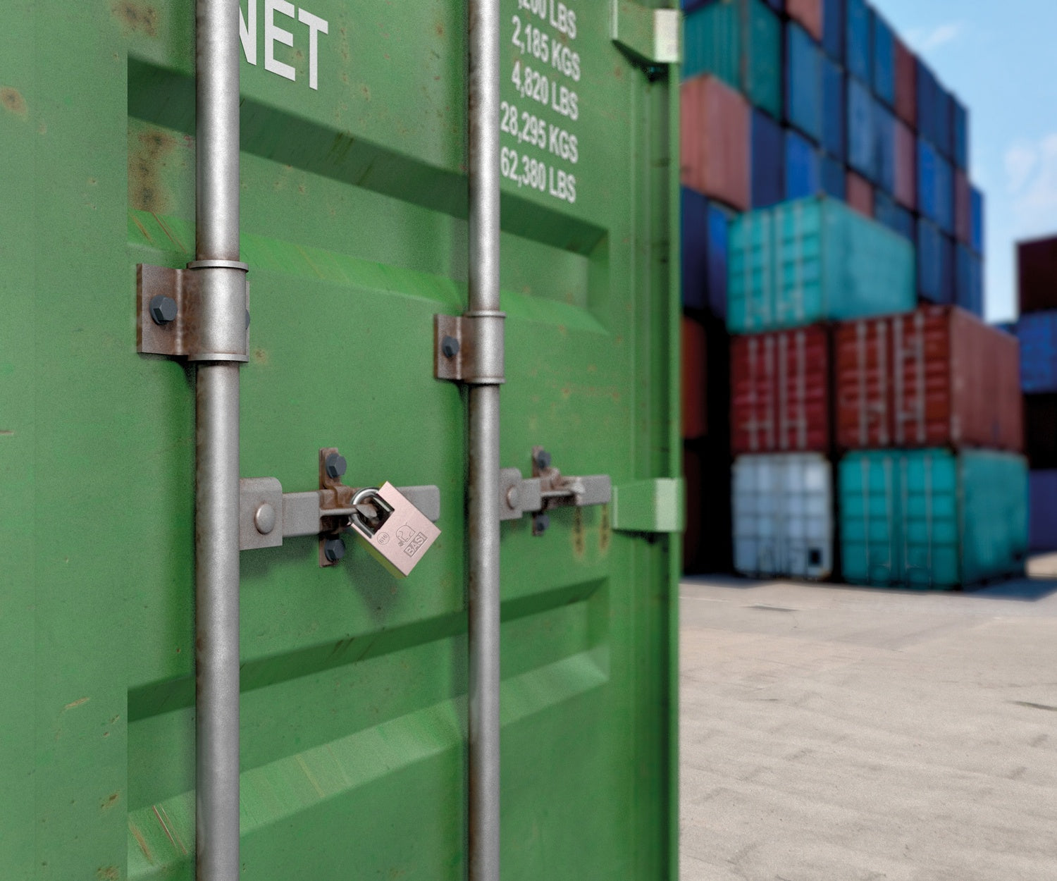 BASI 6160-5000 Vorhangschloss VHS 616 50mm mit Bügelschutz Stahlgehäuse