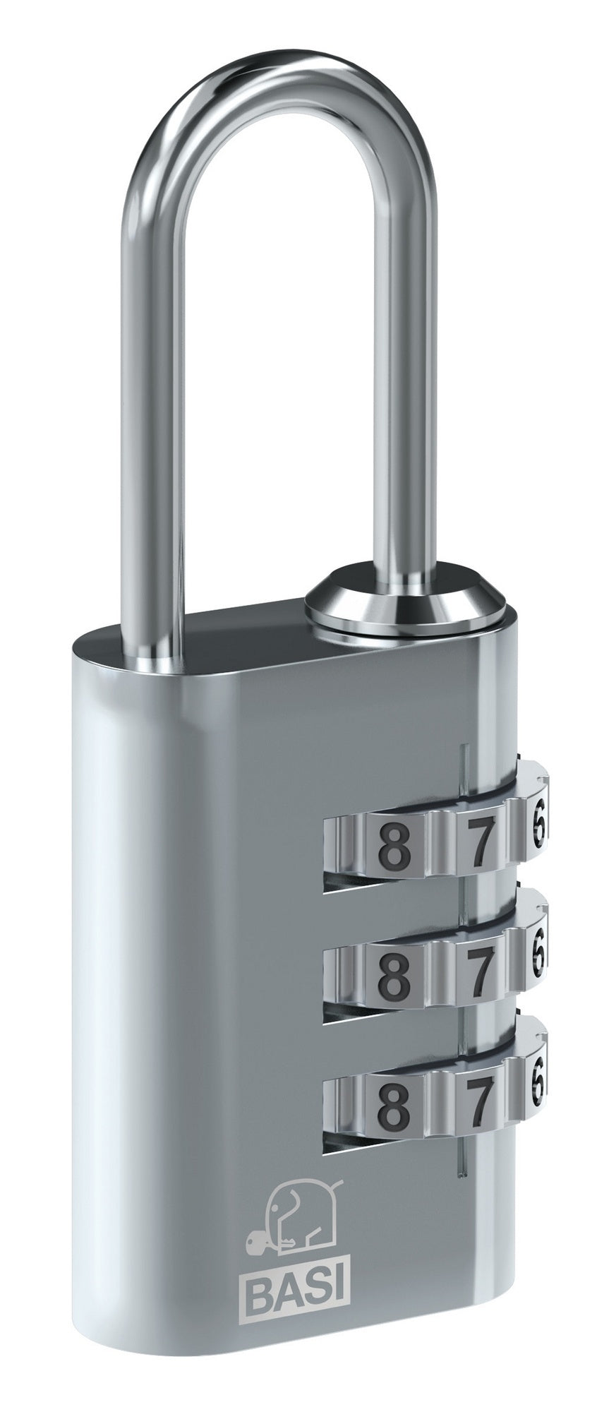 Basi 6170-4000-2600 Kofferschloss KS 611 mit einstellbarer Zahlenkombination Silber