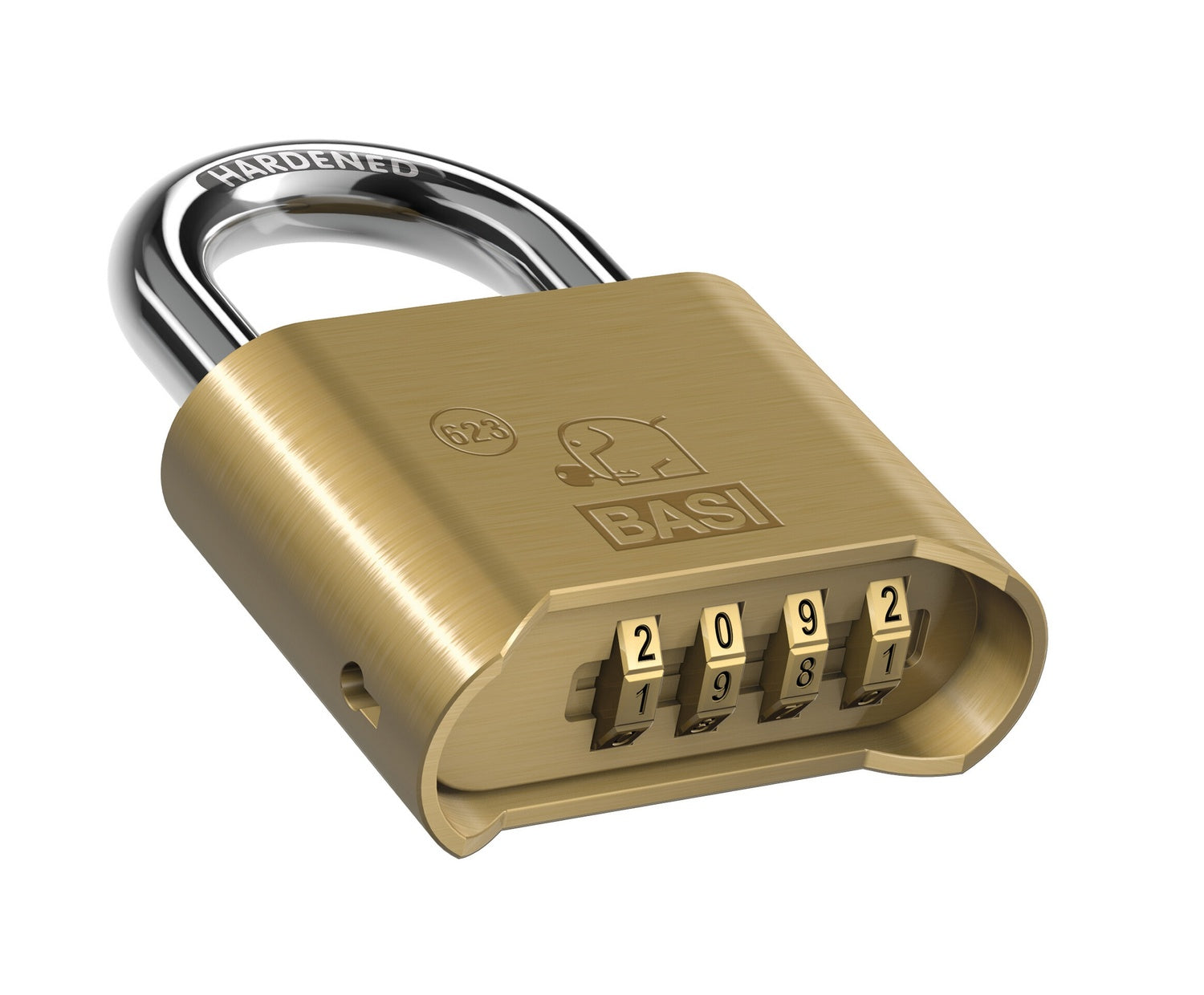 BASI 6230-5000 Vorhängeschloss VHS 623 Messing 50mm Zahlenschloss