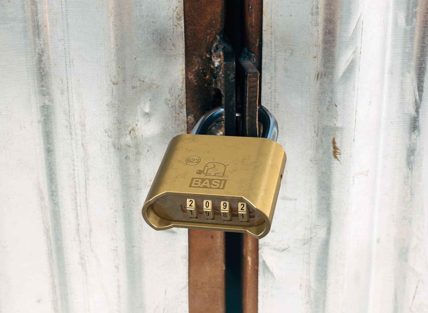 BASI 6230-5000 Vorhängeschloss VHS 623 Messing 50mm Zahlenschloss