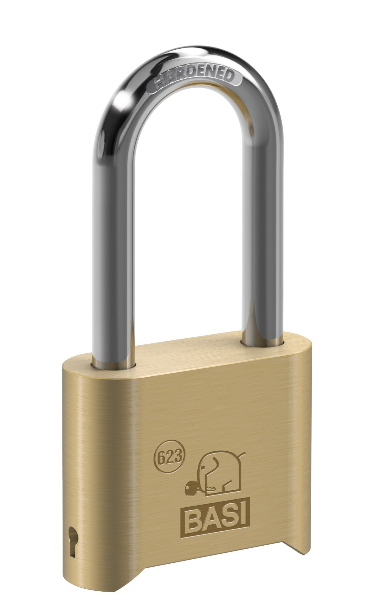 BASI 6231-5000 Vorhängeschloss VHS 623H Messing hoher Bügel Zahlenschloss