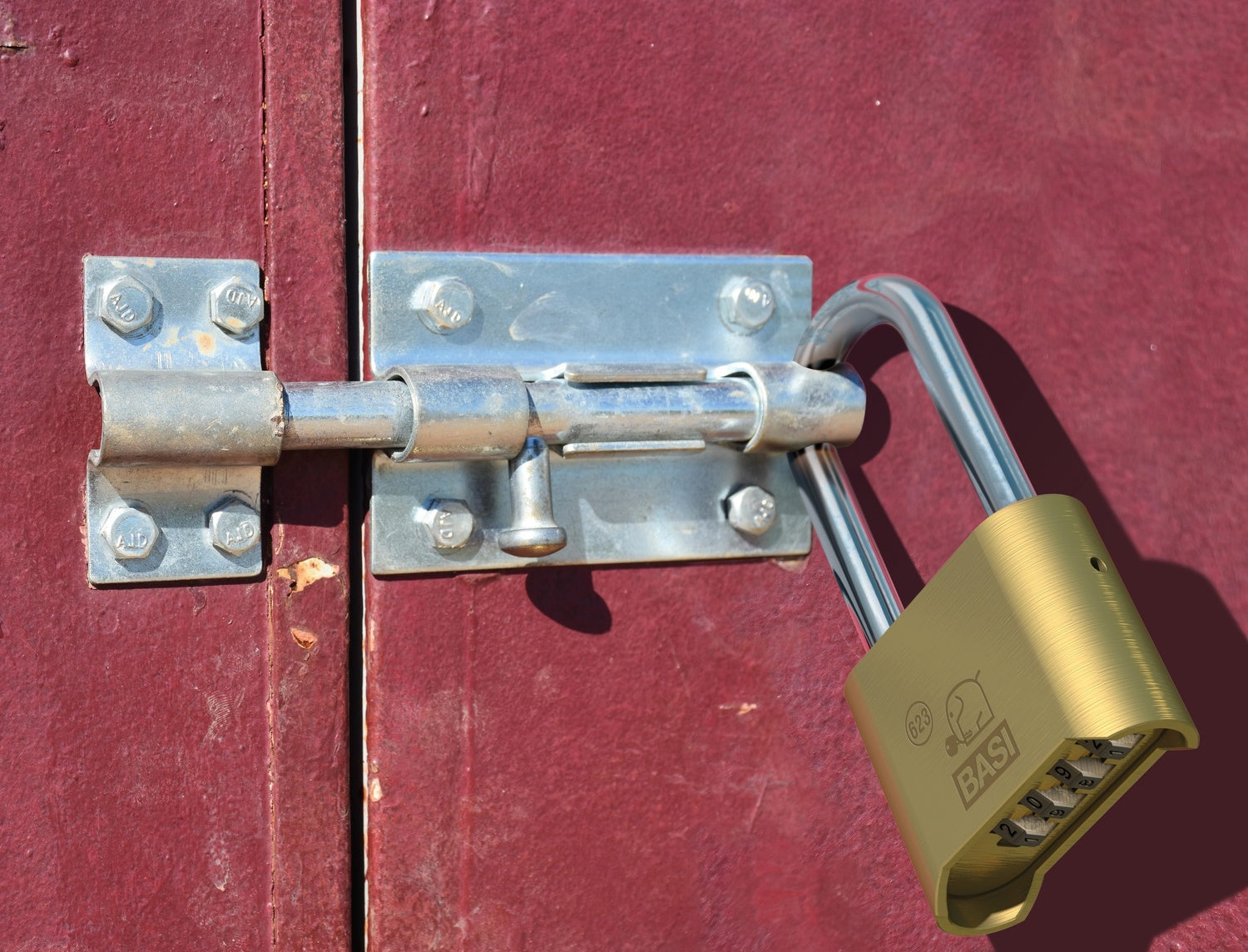 BASI 6231-5000 Vorhängeschloss VHS 623H Messing hoher Bügel Zahlenschloss