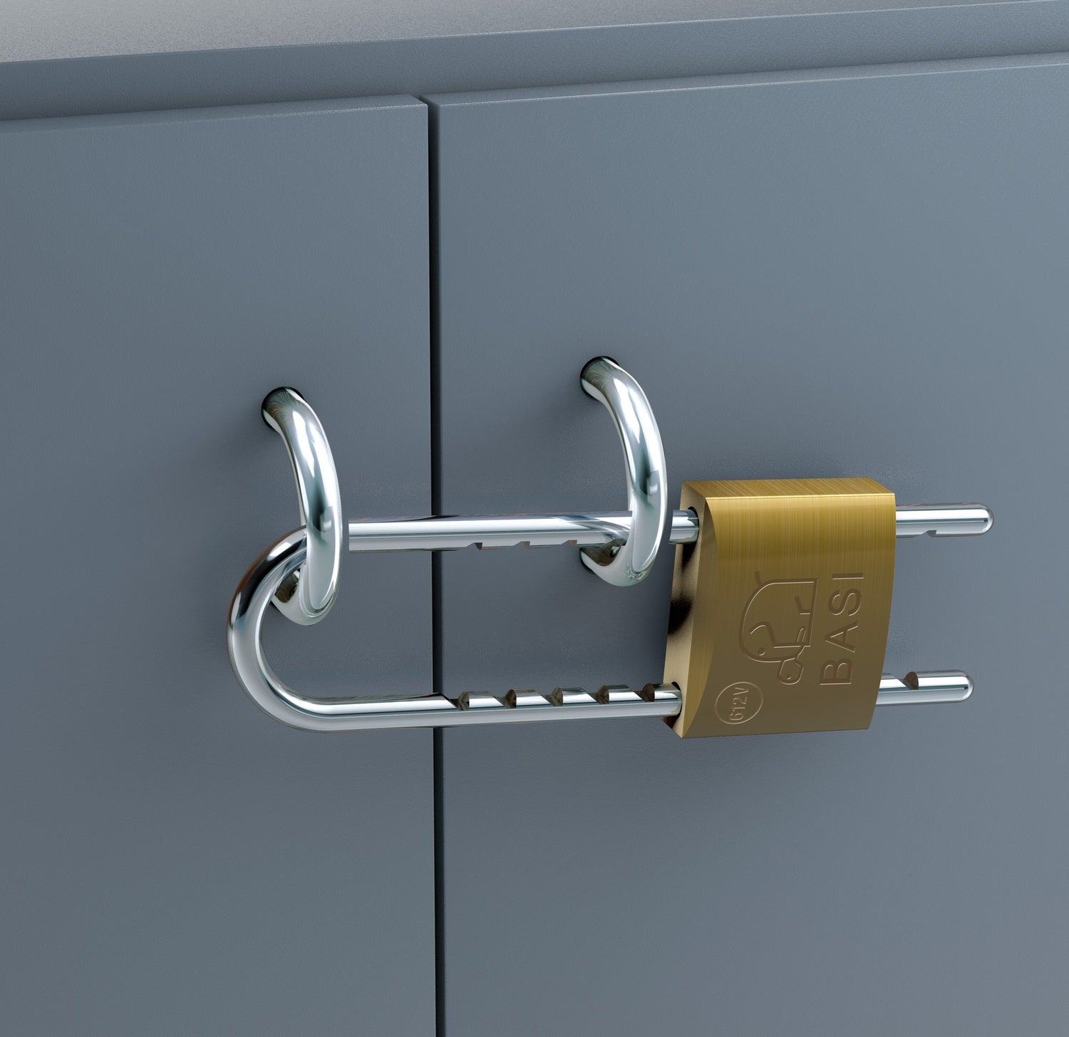 BASI 6250-5000 Vorhangschloss VHS 612V abnehmbarer Bügel 50mm Messing