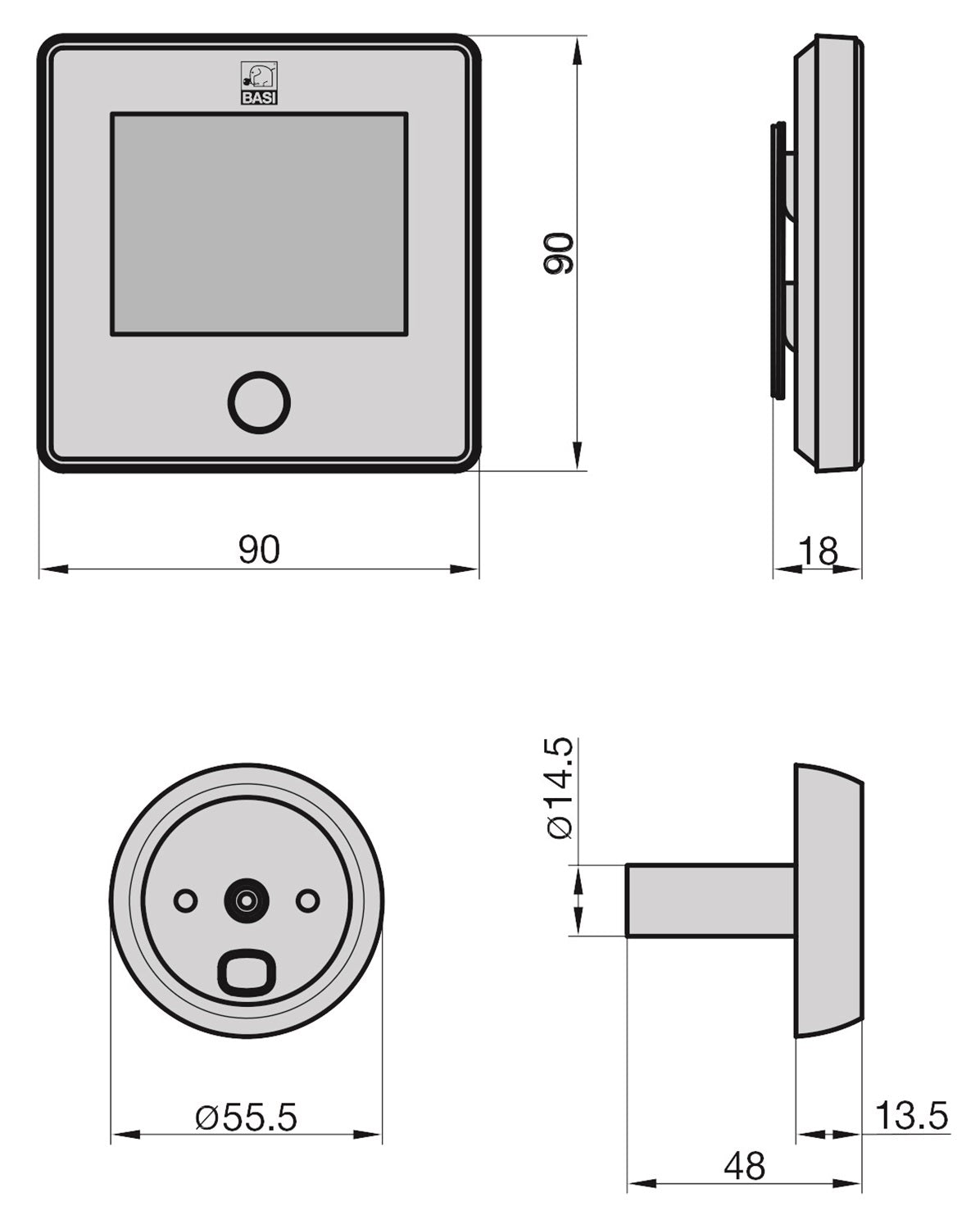 BASI TS 800 Digitaler Türspion Nachtsicht Fotospeicher Klingel 6800-0010