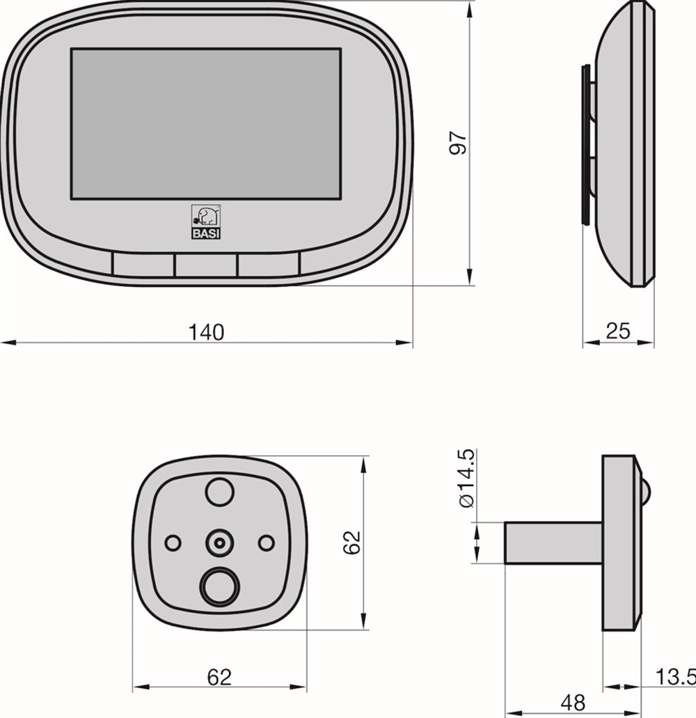 BASI TS 810 Digitaler Türspion Nachtsicht Bewegungsmelder Klingel