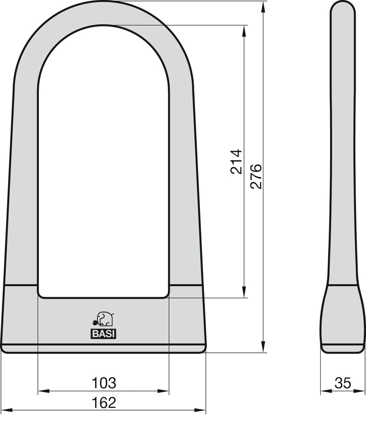 BASI 6990-0316 Bügelschloss ZR 316 Vinylummantelung Fahrradschloss E-Bike