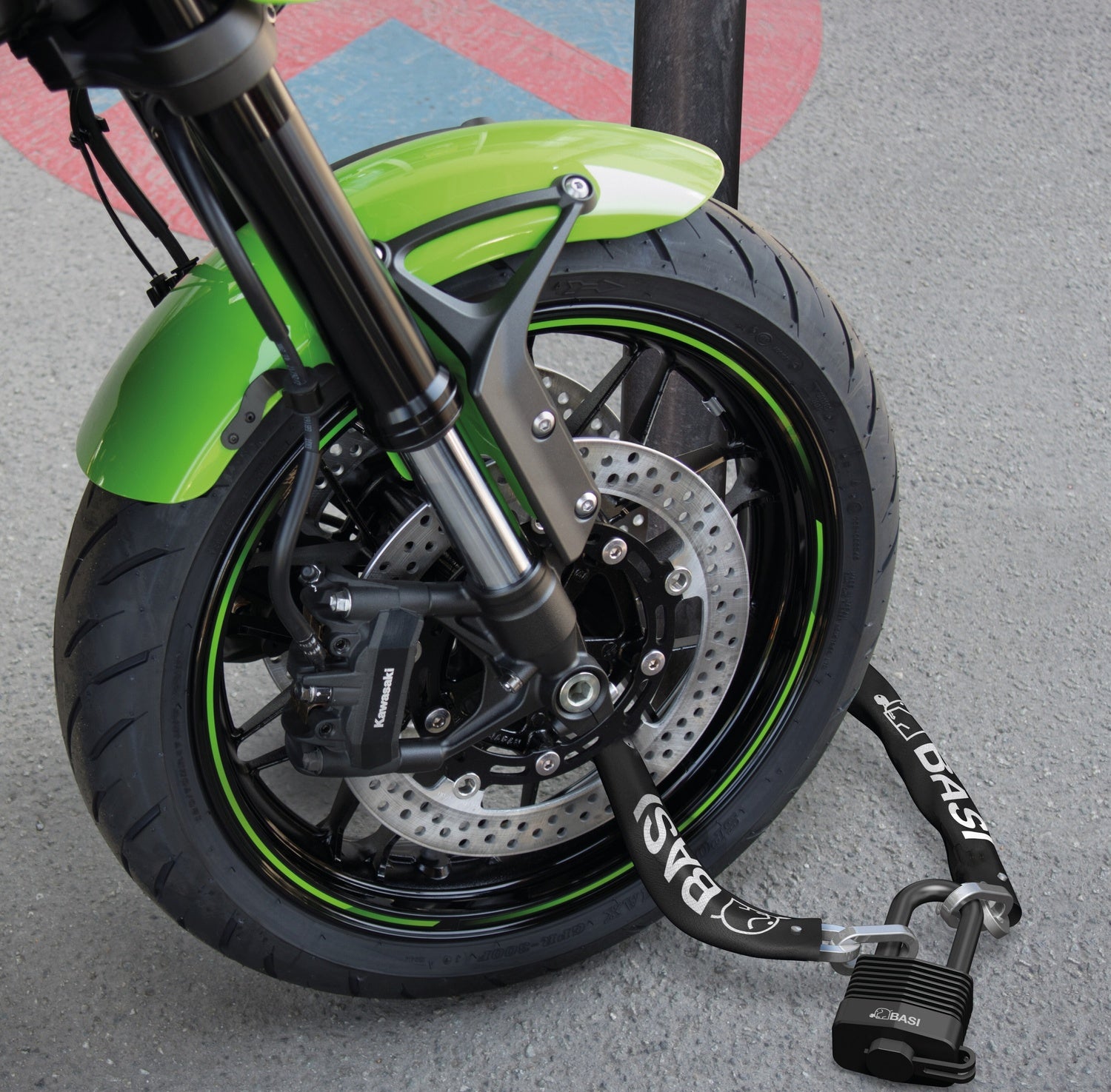 BASI 6990-0318 Stahlkette 10x1100mm Sichern Zweiräder Tore Diebstahlschutz