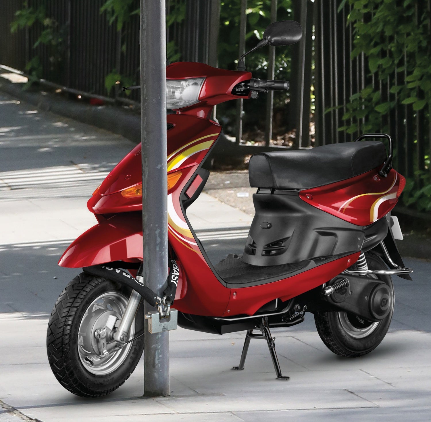 BASI 6990-0318 Stahlkette 10x1100mm Sichern Zweiräder Tore Diebstahlschutz