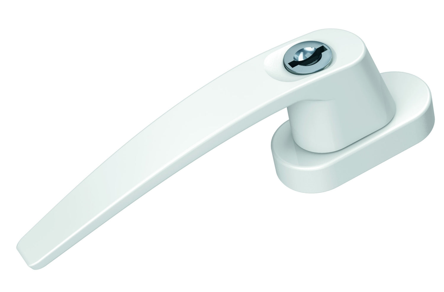 BASI FG 504 Fenstergriff Aluminium weiß abschließbar gleichschließend