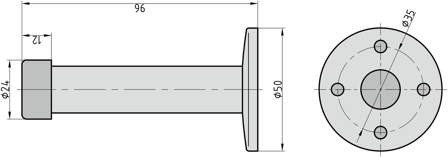 BASI 7704-0021 TS 21 Wand Türstopper Türfeststeller Edelstahl