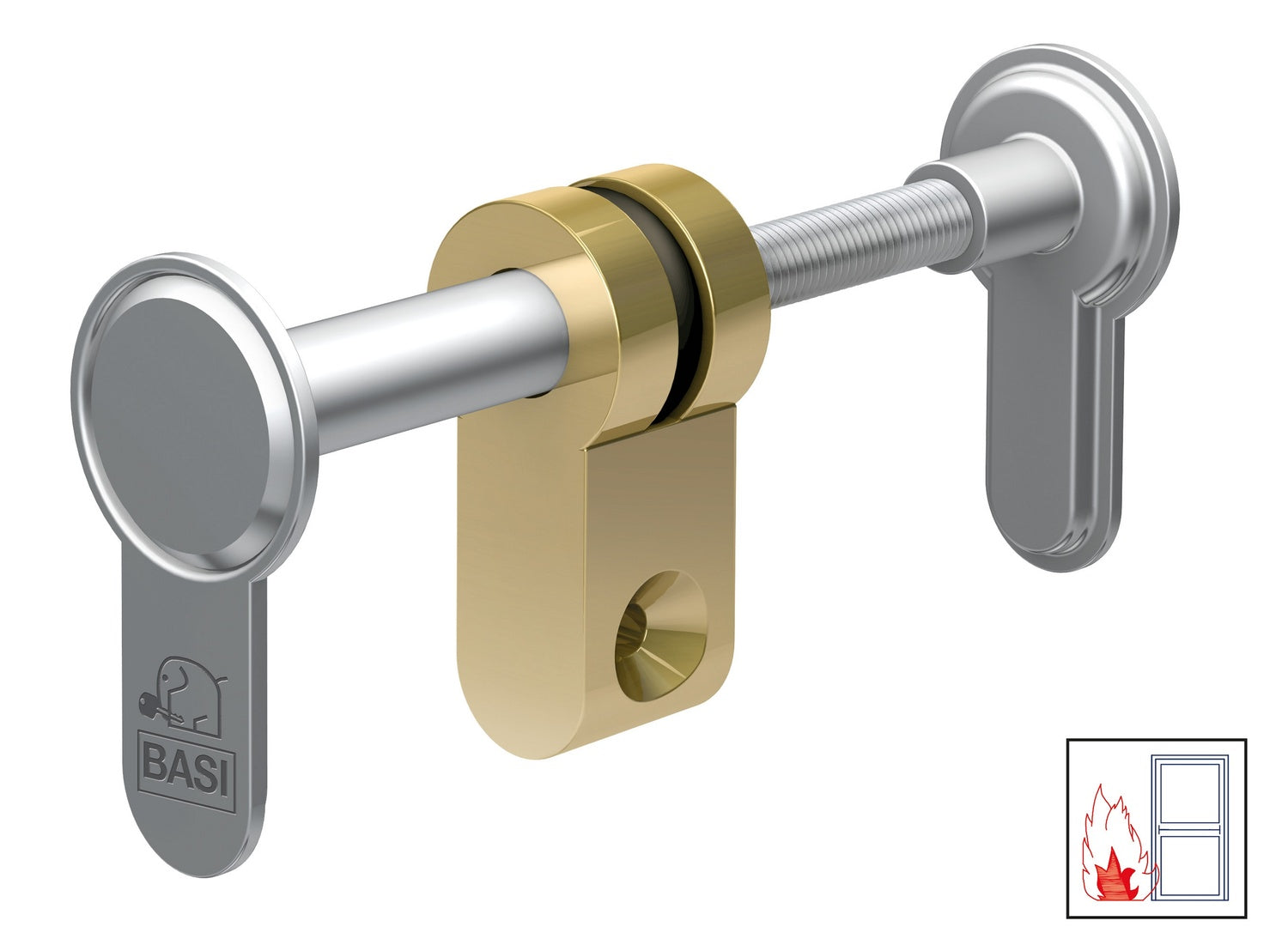 BASI 9000-0055 Blindzylinder FS BZV 100 Variabel Abdeckung Schließzylinder Feuerschutztüren