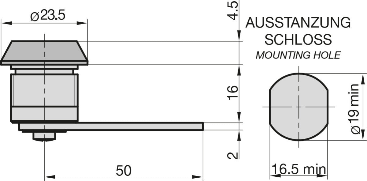 BASI 9000-1347 Hebelschloss HS 347 für Briefkästen von Albert Briefkastenschloss