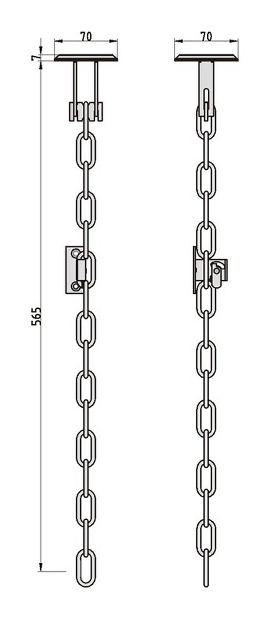 BASI GS 70 Gitterrostsicherung für Kellerschacht Länge Kette 565mm