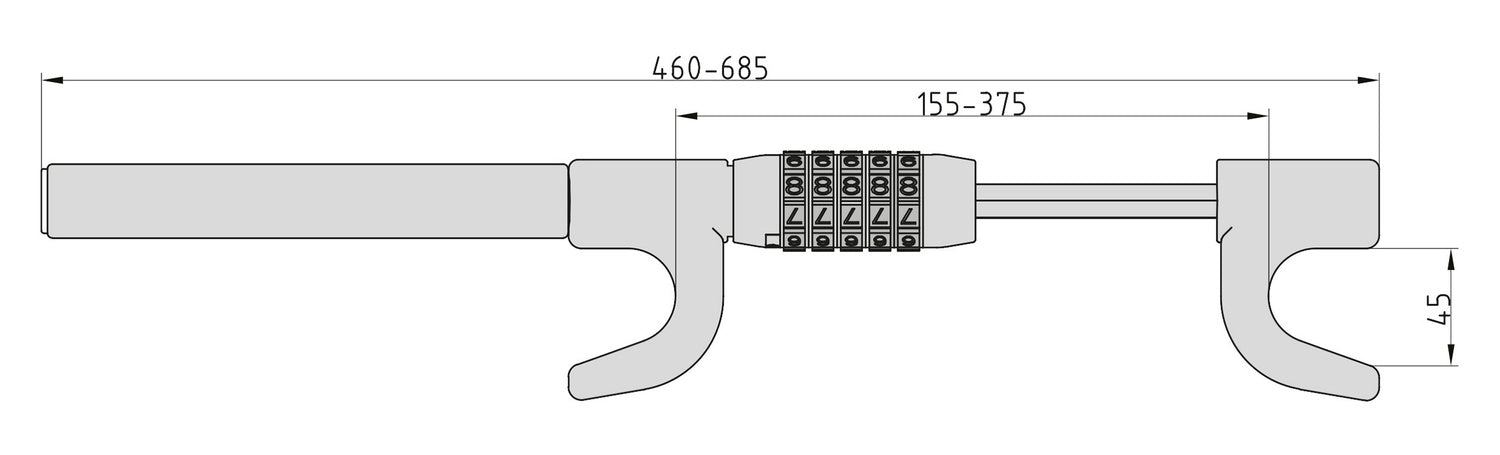 Basi 0004-0109 KFZ 109 Lenkradsperre Lenkradkralle Zahlenkombinations-Schloss