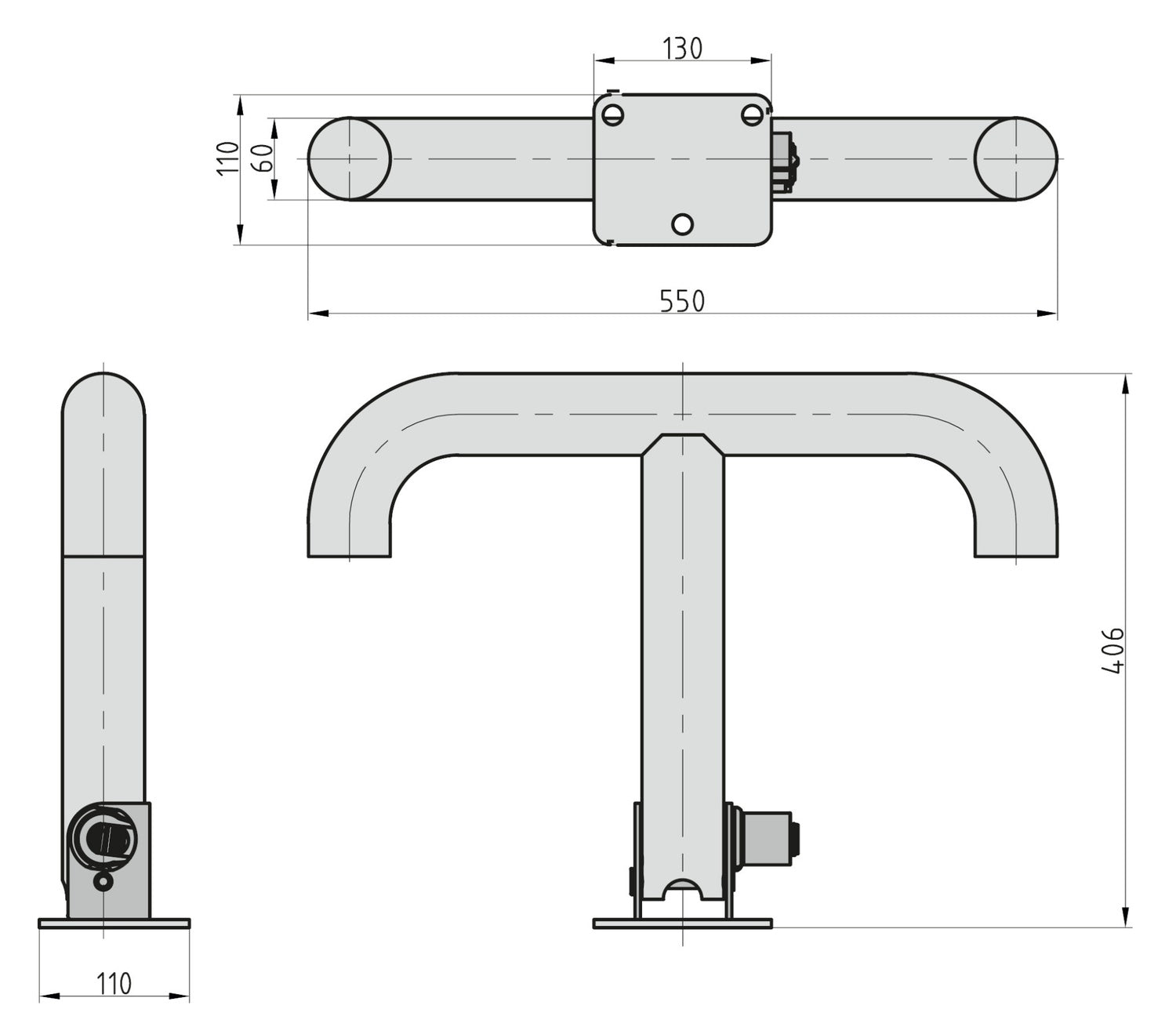Basi 0004-0112 KFZ 112 Absperrpfosten Diebstahlsicherungen Poller Parkplätze