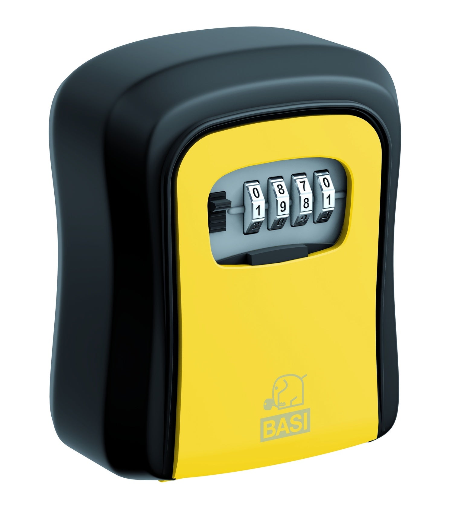 BASI 2101-0000-1116 Schlüsselsafe SSZ 200 Schwarz/Gelb mit Zahlenschloss