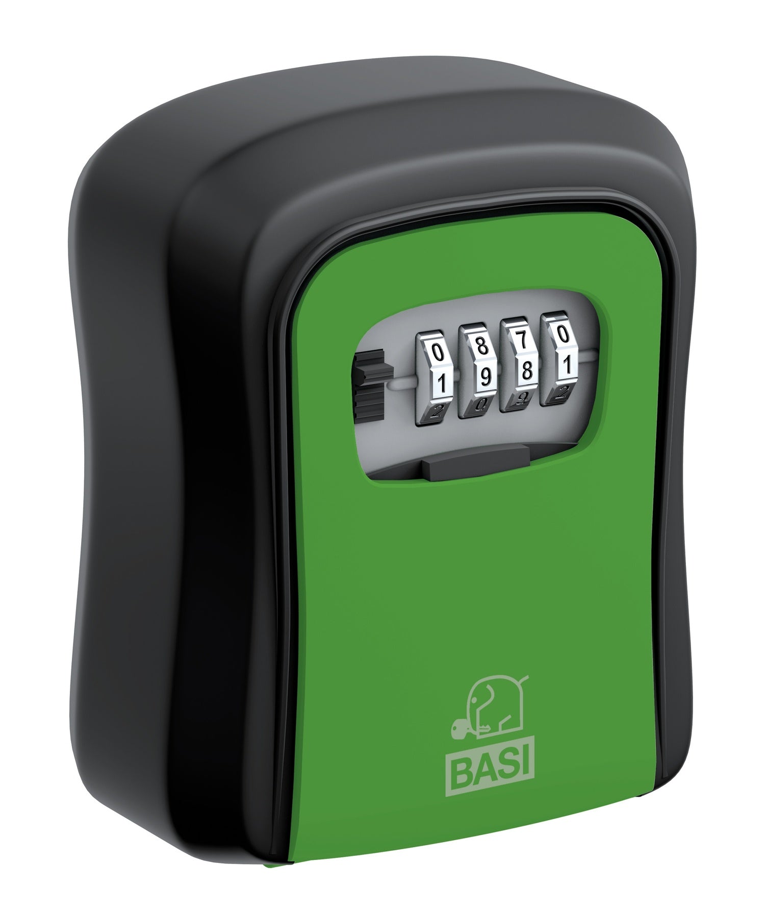 BASI 2101-0000-1115 Schlüsselsafe SSZ 200 Schwarz/Grün mit Zahlenschloss