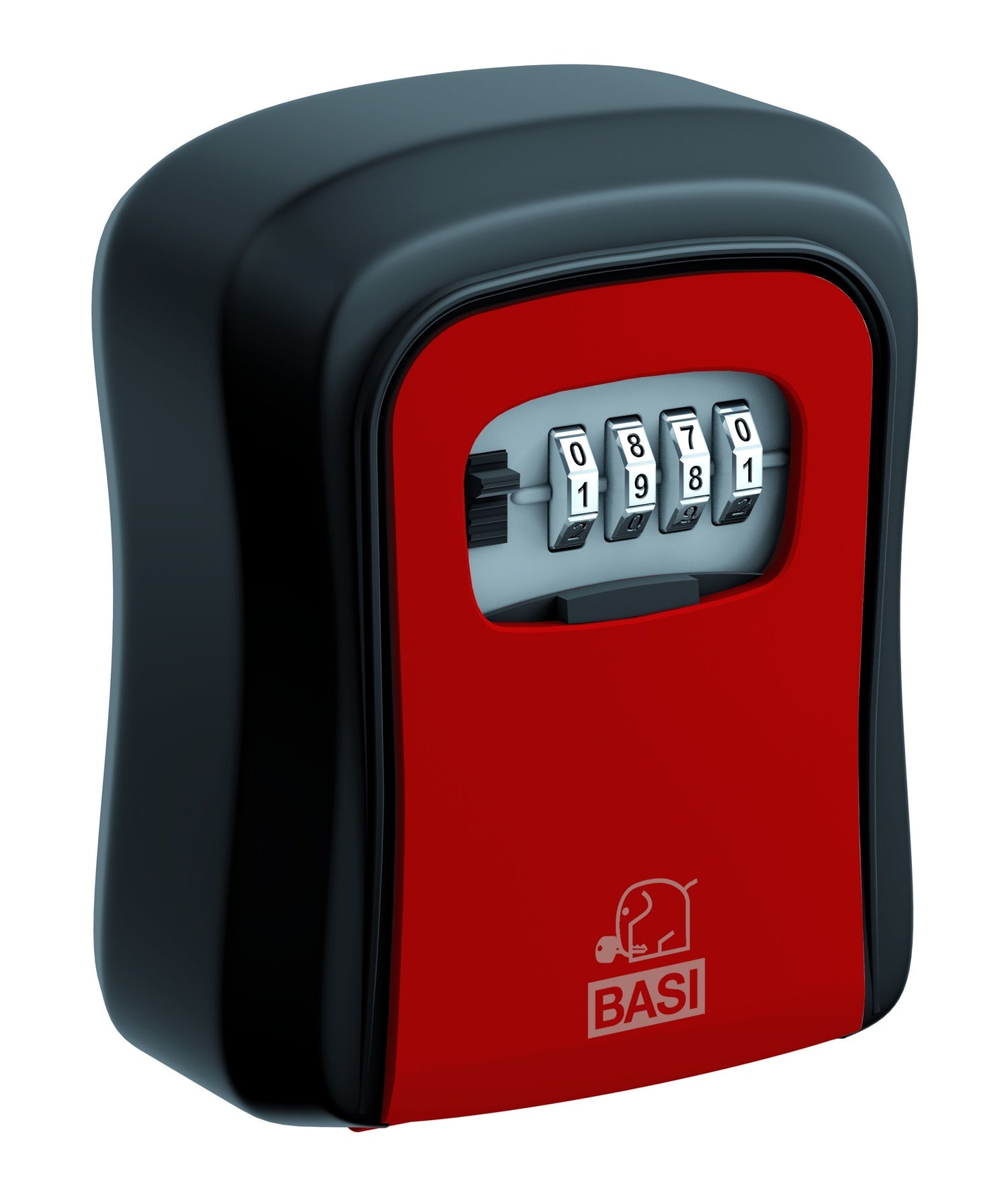 BASI 2101-0000-1114 Schlüsselsafe SSZ 200 Schwarz/Rot mit Zahlenschloss