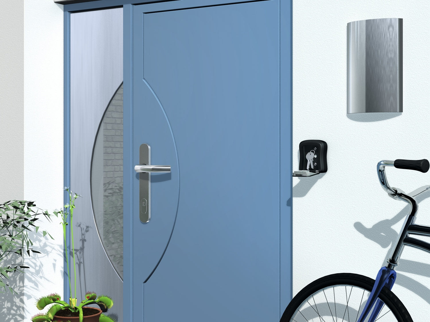 BASI 2101-0000-1113 Schlüsselsafe SSZ 200 Schwarz/Blau mit Zahlenschloss