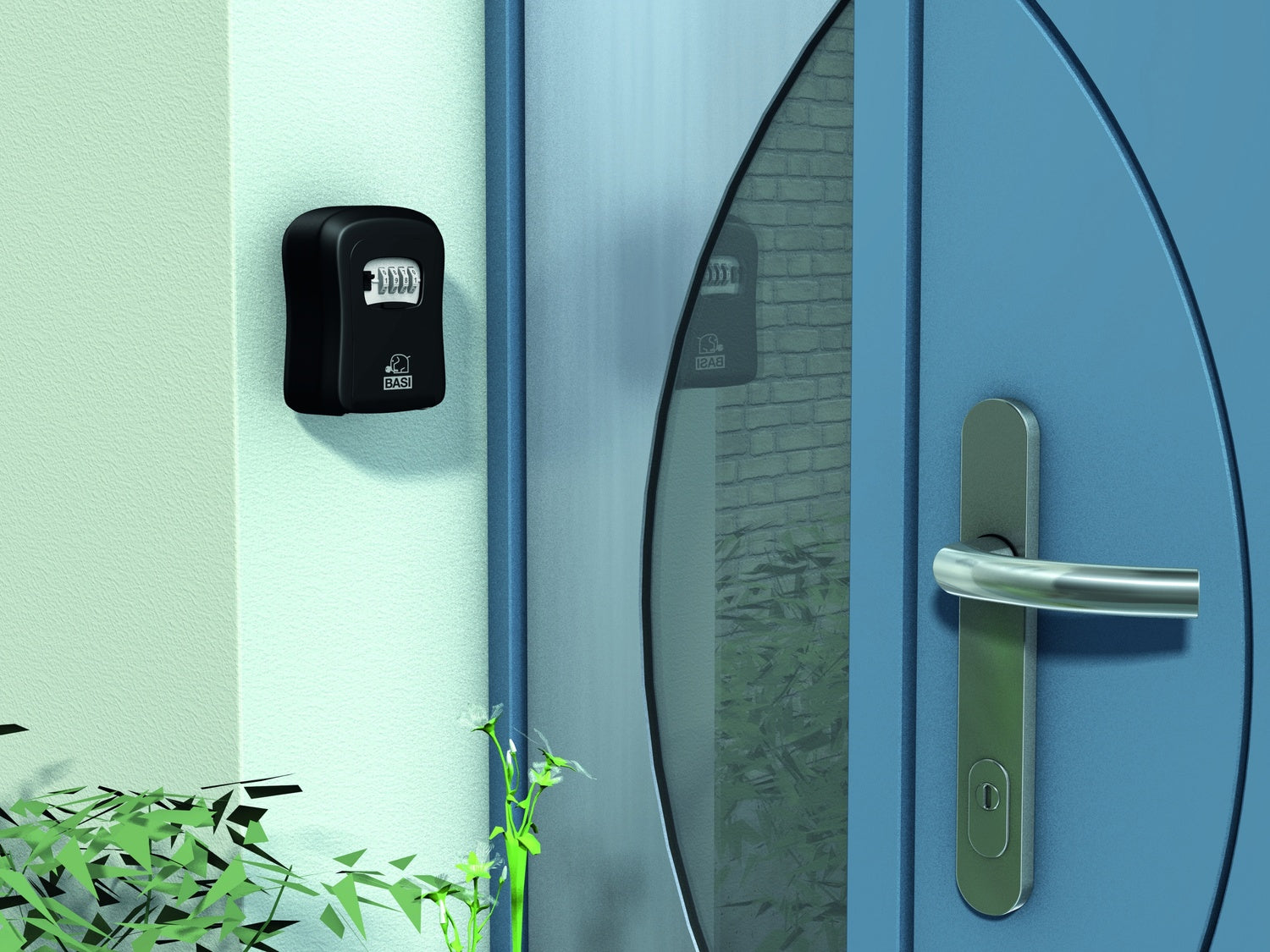 BASI 2101-0000-1115 Schlüsselsafe SSZ 200 Schwarz/Grün mit Zahlenschloss