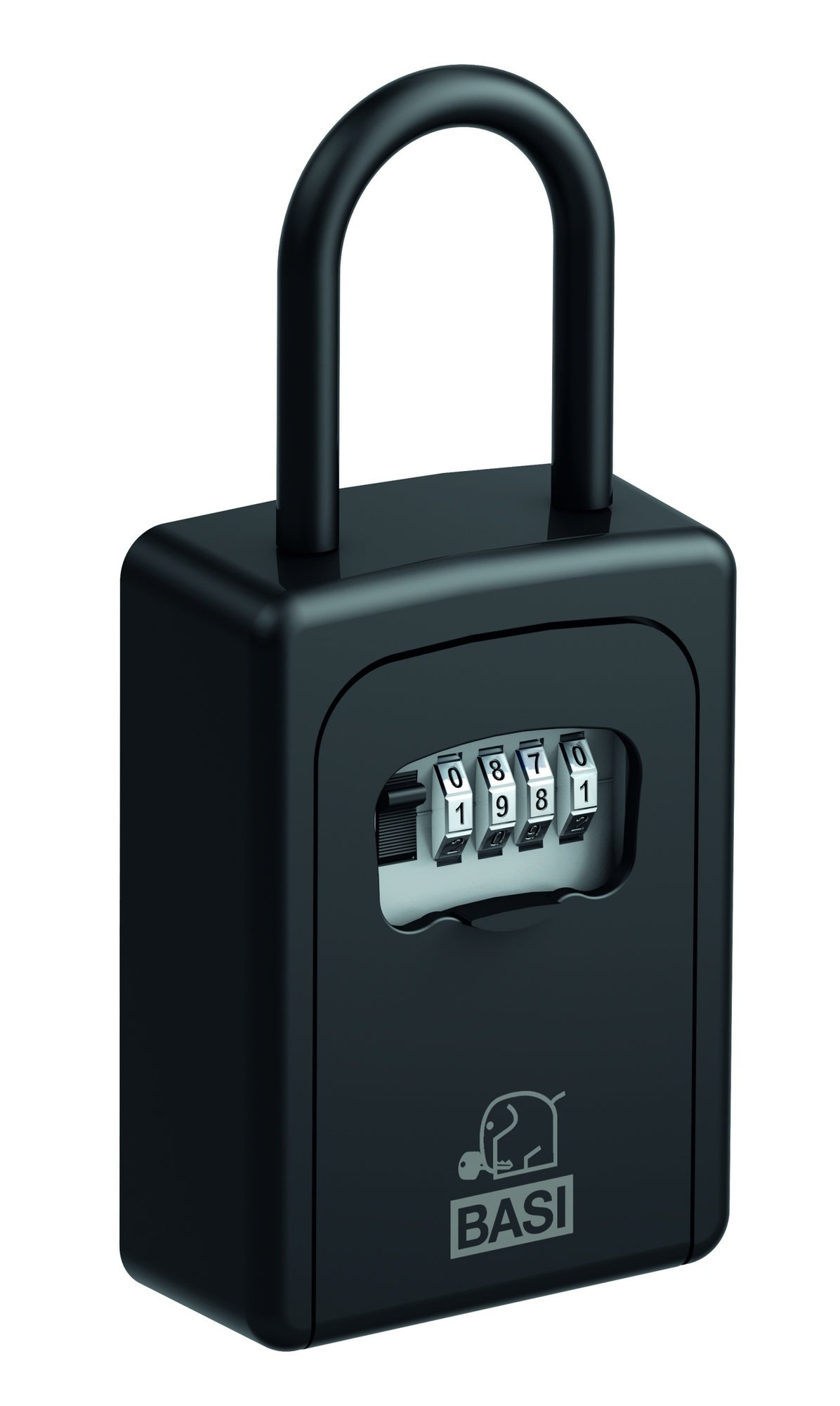 BASI 2101-0005-1100 Schlüsselsafe SSZ 200B Schwarz mit Zahlenschloss und Bügel