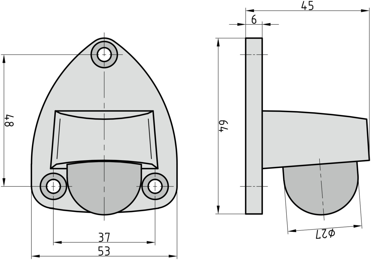 BASI 7704-0022 TS 22 Boden Türstopper Türfeststeller Edelstahloptik