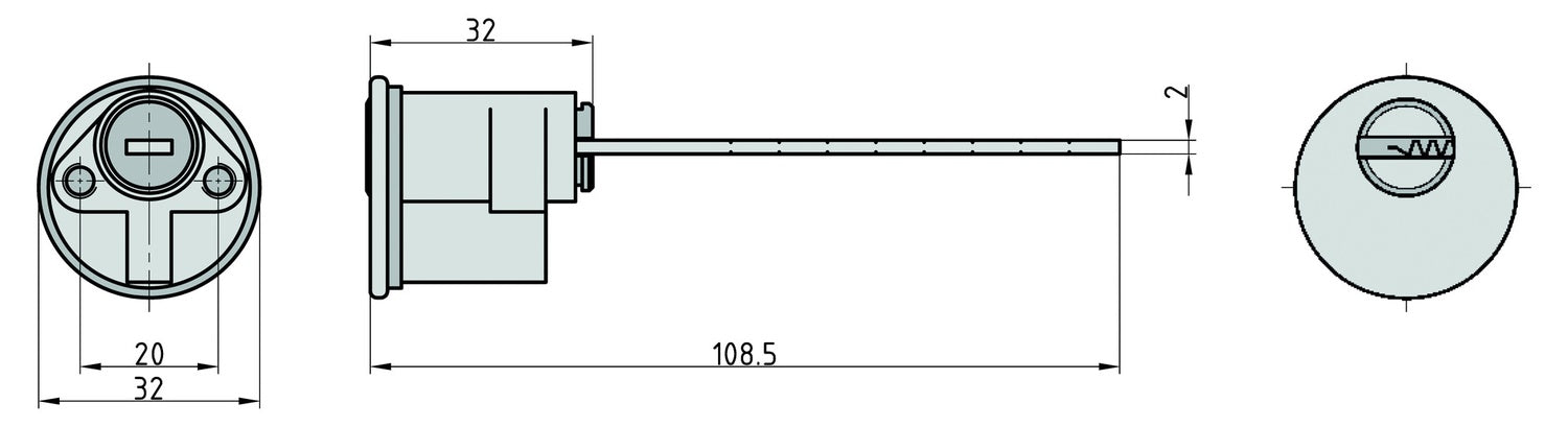 BASI V55 Profil Außenzylinder VB5040-0000 für Türzusatzschloß verschiedenschließend