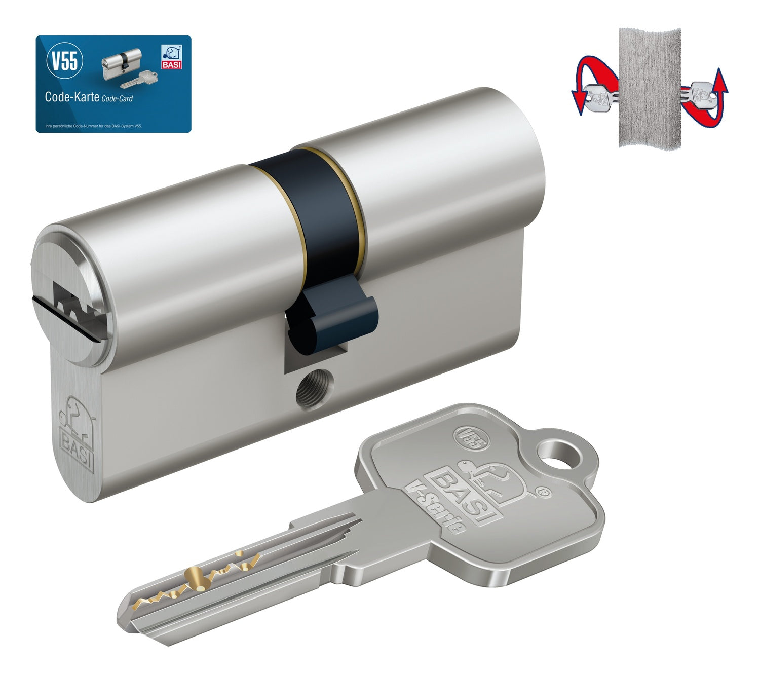 BASI VB5200-0005 V55 Profil Doppelzylinder N+G 30/35mm Codekarte Einbruchsicherung