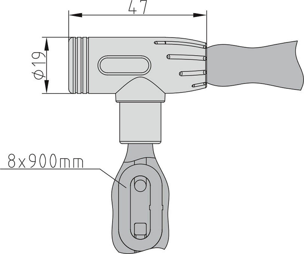 BASI 6990-0304 ZR 304 Zweirad Kettenschloss 2 Schlüssel 8 x 900mm Schloss