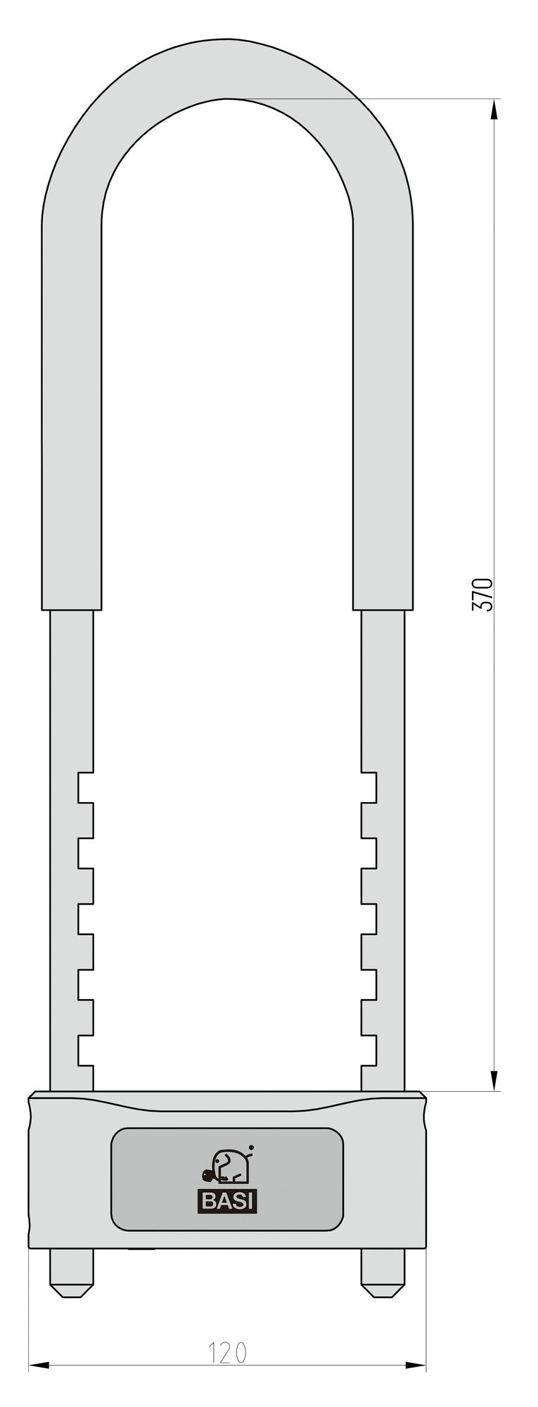 BASI 6990-0307 ZR 307 Fahrrad Bügelschloss mit Fingerprint Fahrradschloss