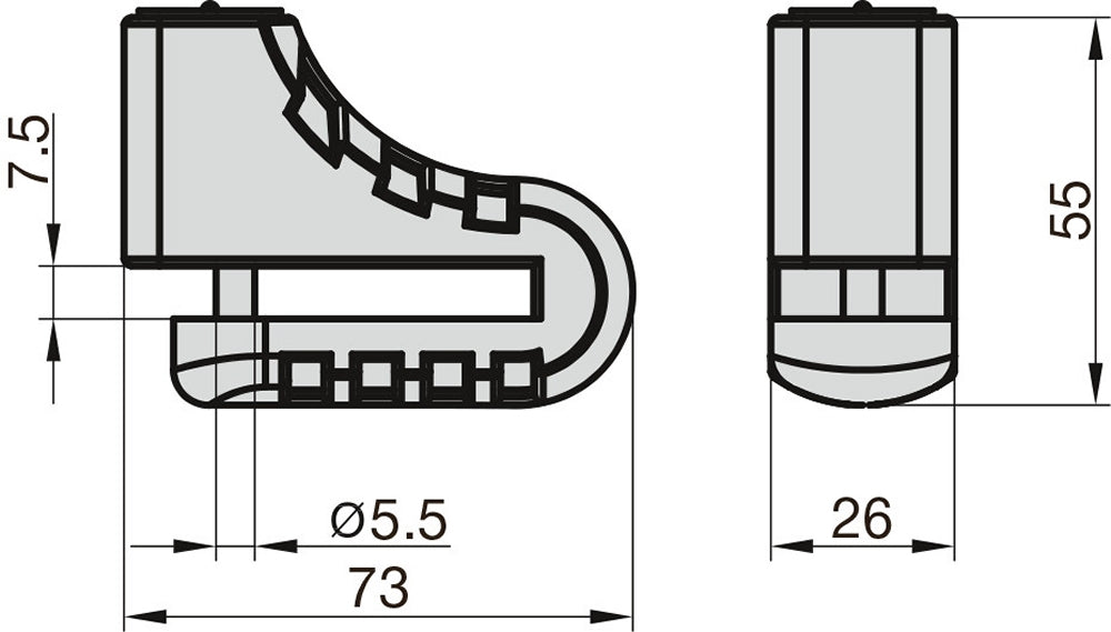 BASI 6990-0311 ZR 311 Zweirad Bremsscheibenschloss signalgelb 2 Schlüssel