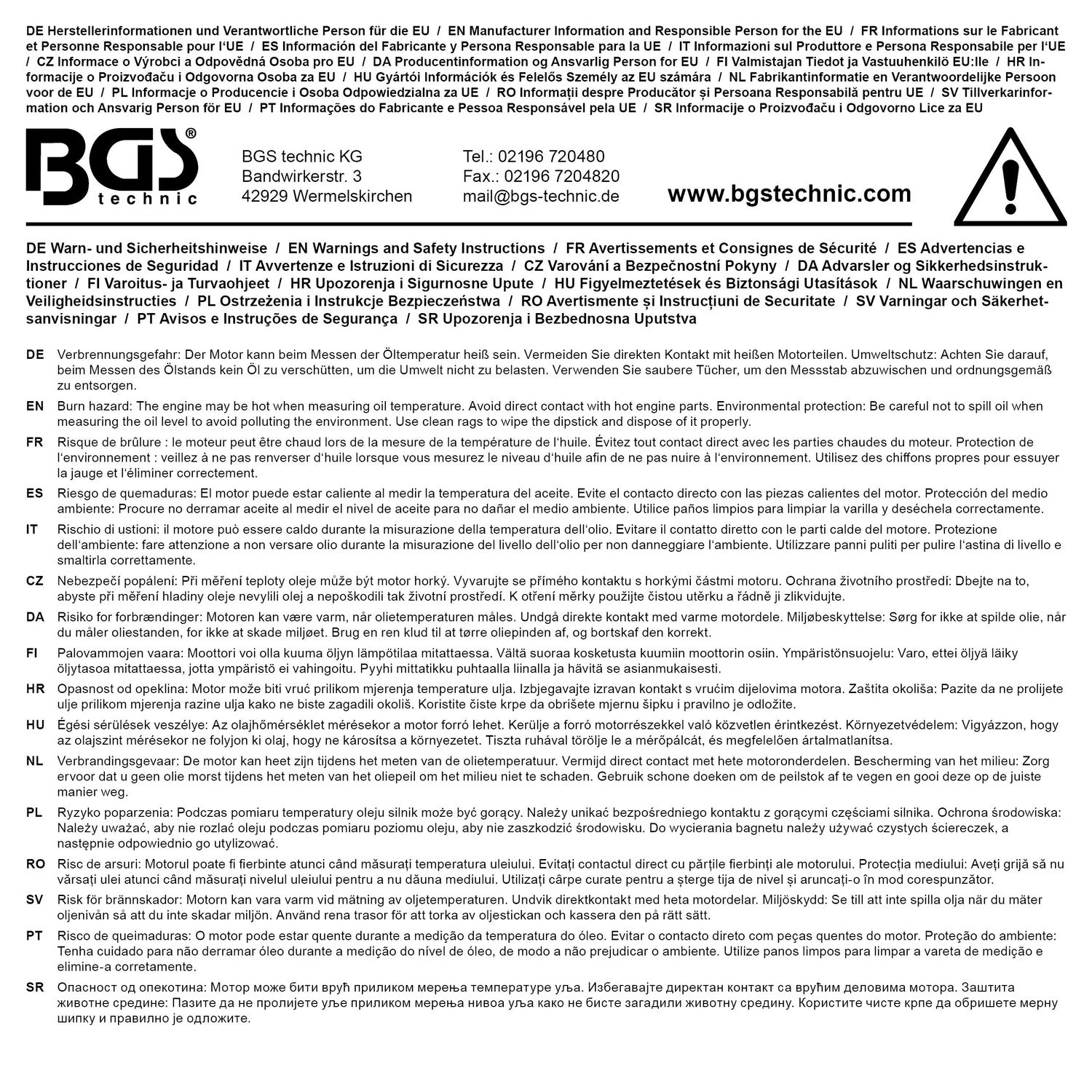 BGS 1010 Ölmessstäbe für Mercedes-Benz 4 teilig