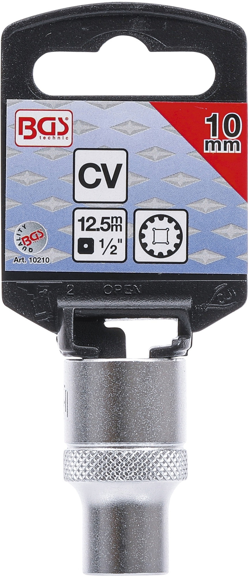 BGS 10210 Nuss / Stecknuss / Steckschlüsseleinsatz Gear Lock SW 10mm Antrieb 12,5mm (1/2")