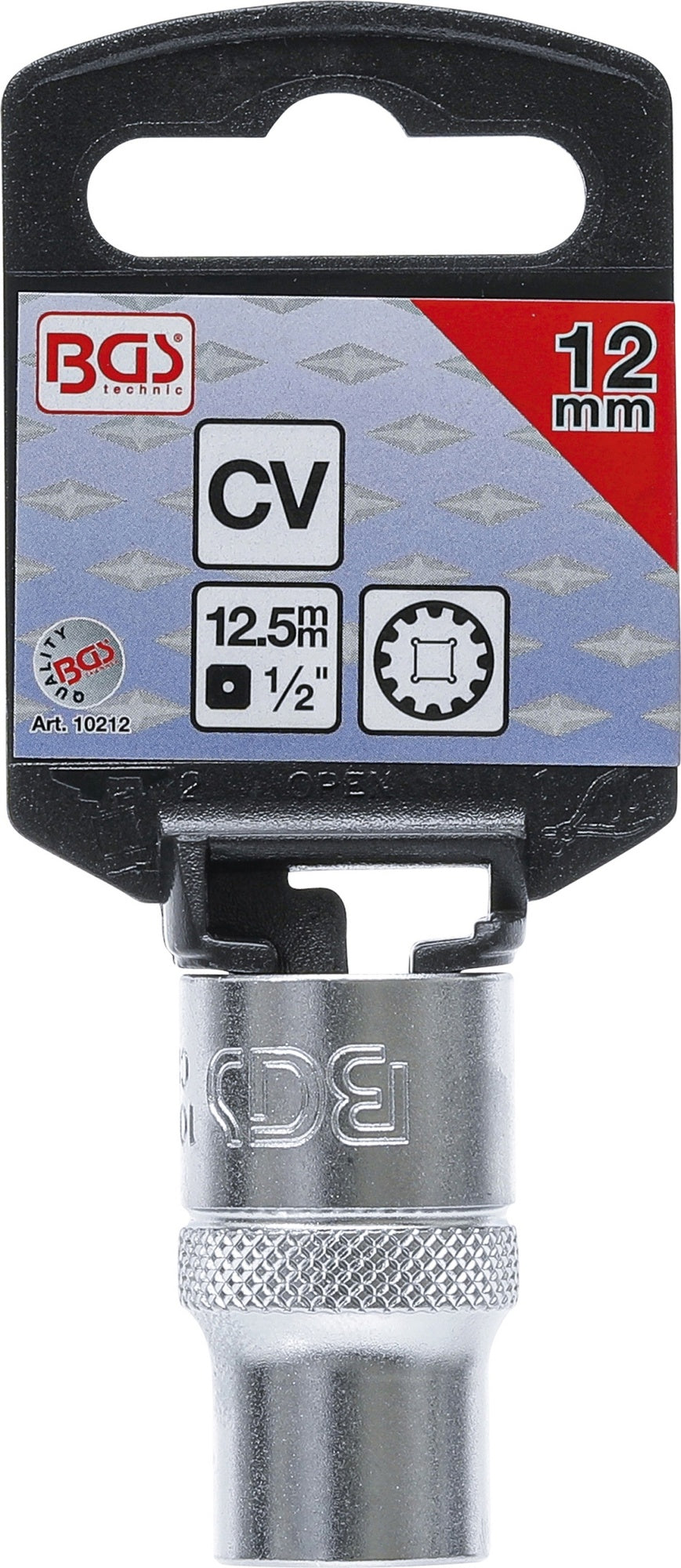 BGS 10212 Nuss / Stecknuss / Steckschlüsseleinsatz Gear Lock SW 12mm Antrieb 12,5mm (1/2")