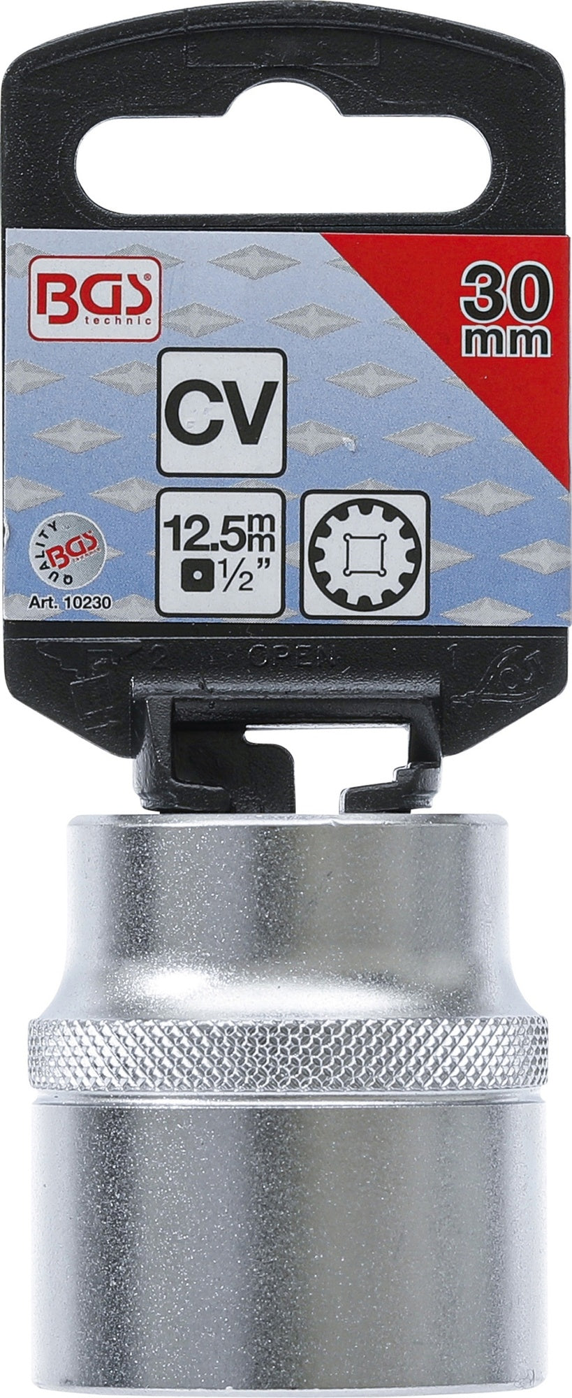BGS 10230 Nuss / Stecknuss / Steckschlüsseleinsatz Gear Lock SW 30mm Antrieb 12,5mm (1/2")