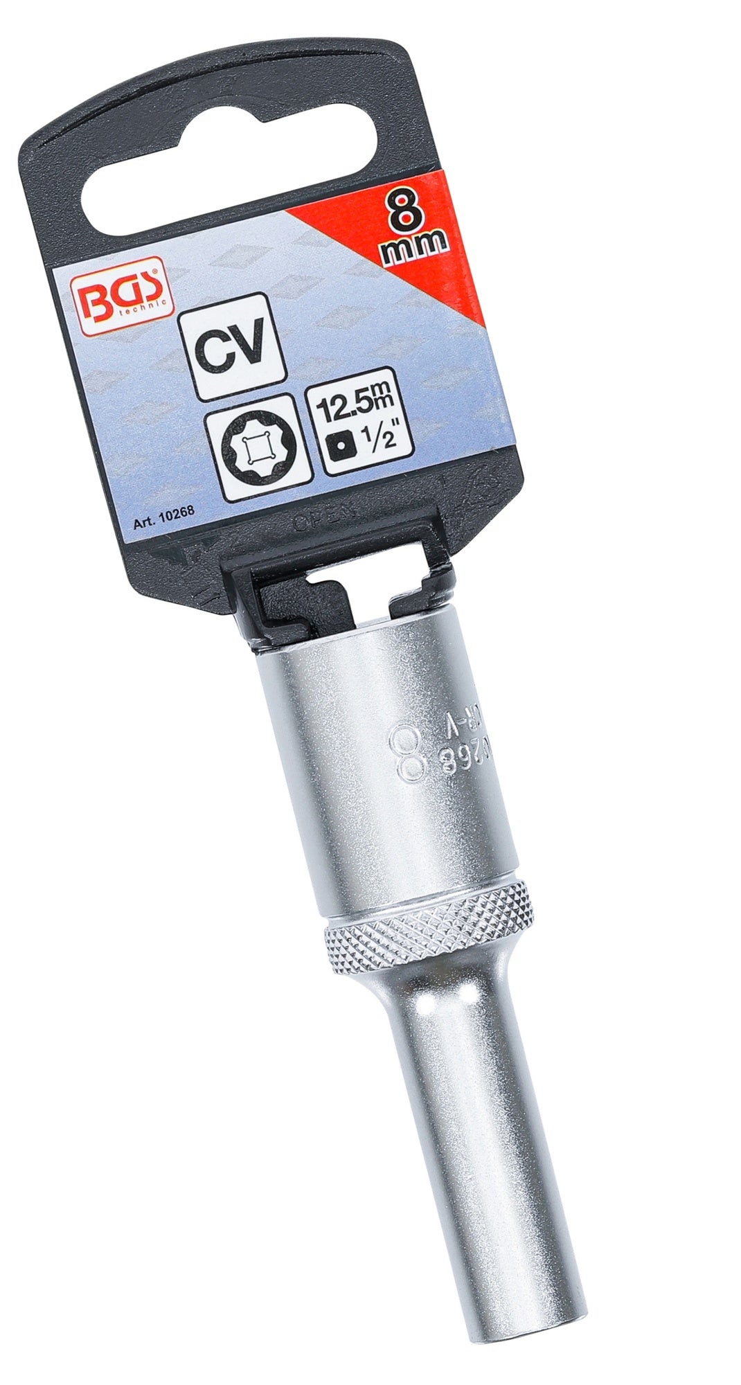 BGS 10268 Nuss / Stecknuss 8mm lang/tief Super Lock Wellenprofil Antrieb 12,5mm (1/2")