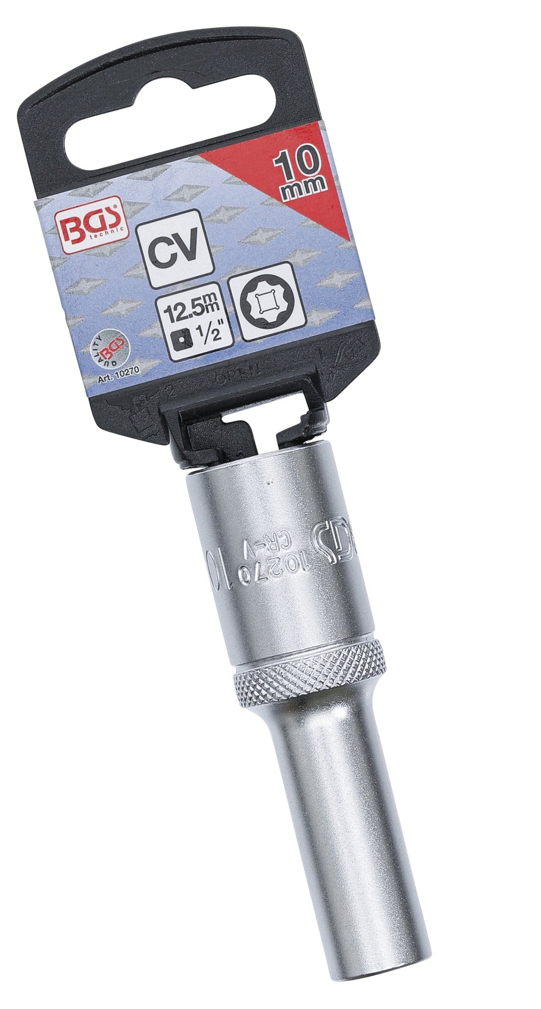 BGS 10270 Nuss / Stecknuss 10mm lang/tief Super Lock Wellenprofil Antrieb 12,5mm (1/2")