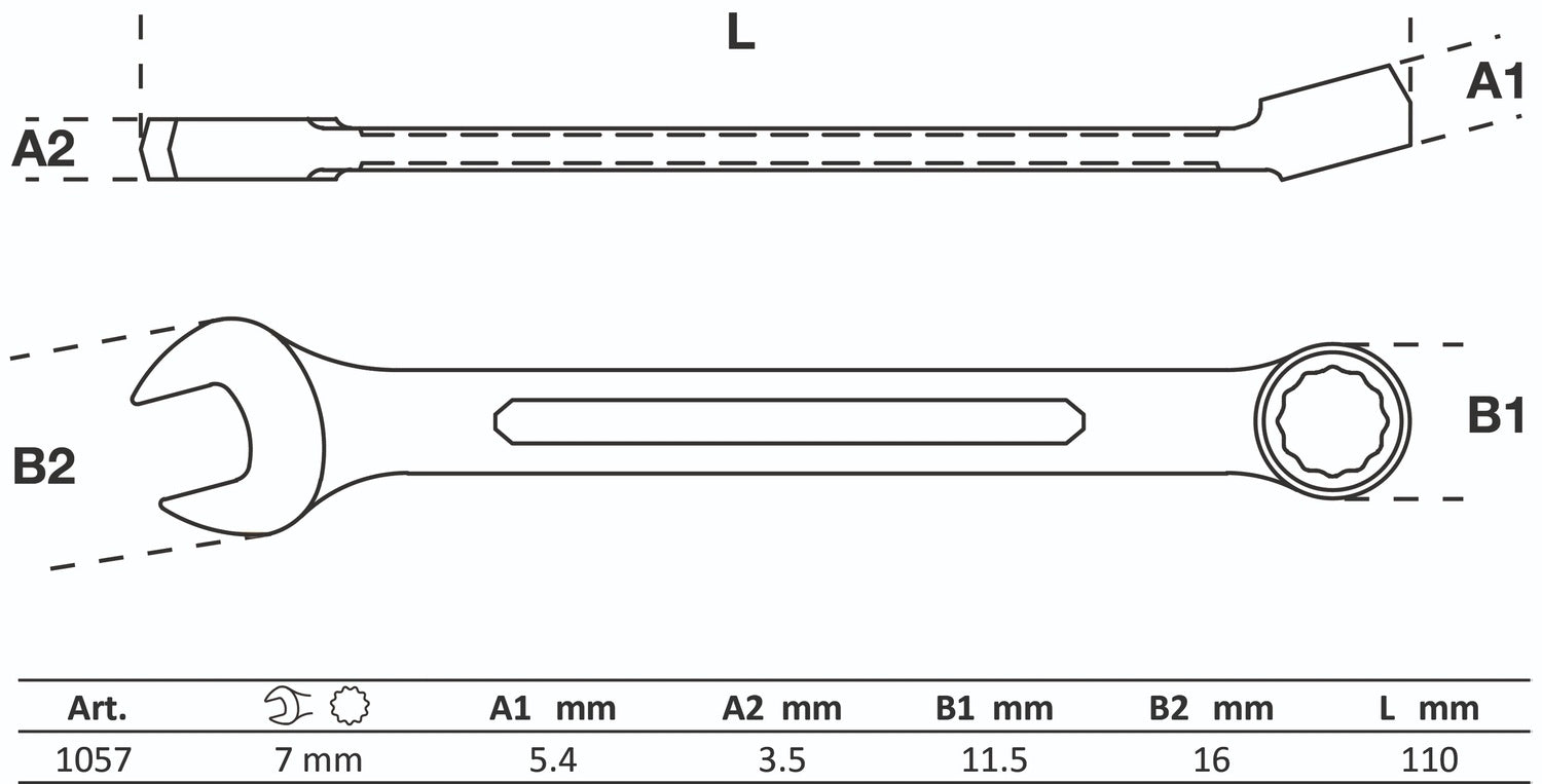 BGS 1057 Ringmaulschlüssel SW 7mm metrisch warm geschmiedet