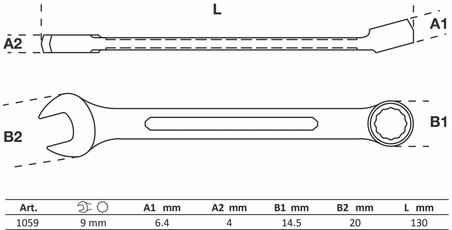 BGS 1059 Ringmaulschlüssel SW 9mm metrisch warm geschmiedet