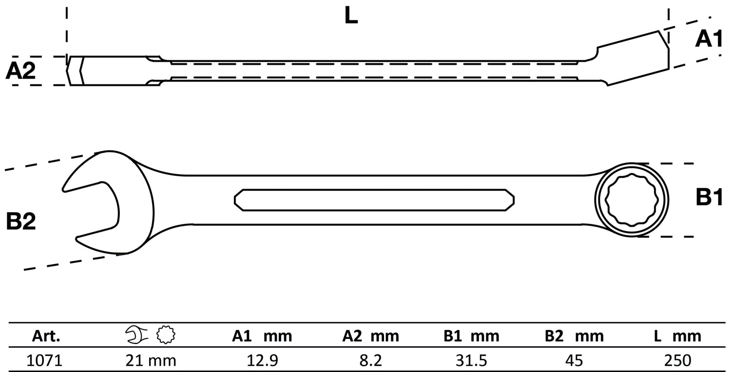 BGS 1071 Ringmaulschlüssel SW 21mm metrisch warm geschmiedet